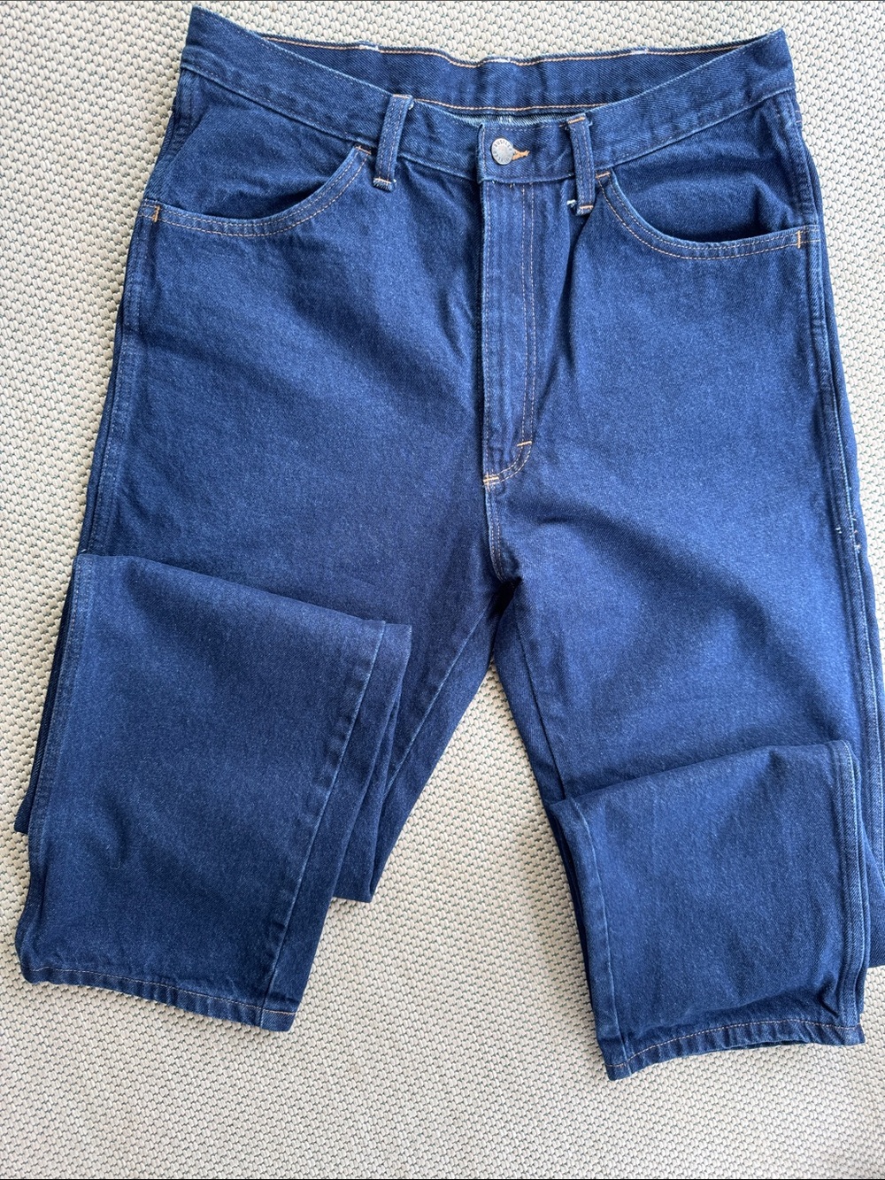 Rustler Men's Navy Blue Relaxed Fit Jeans